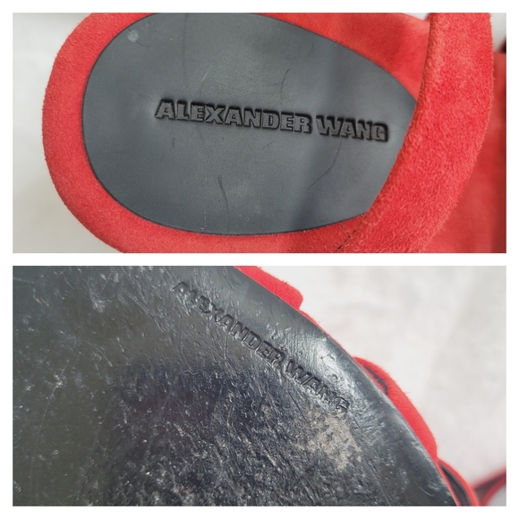 Alexander Wang Nora Red Suede Strappy Ankle Wrap Stiletto Heels - Picture 16 of 16